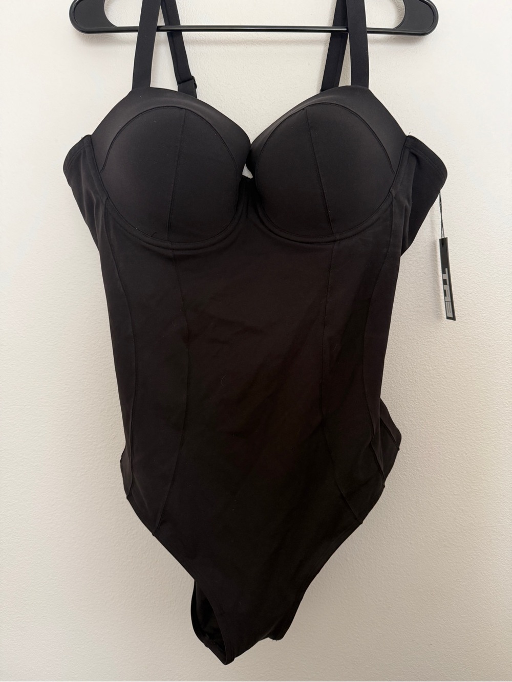 Black Structured One-Piece swim